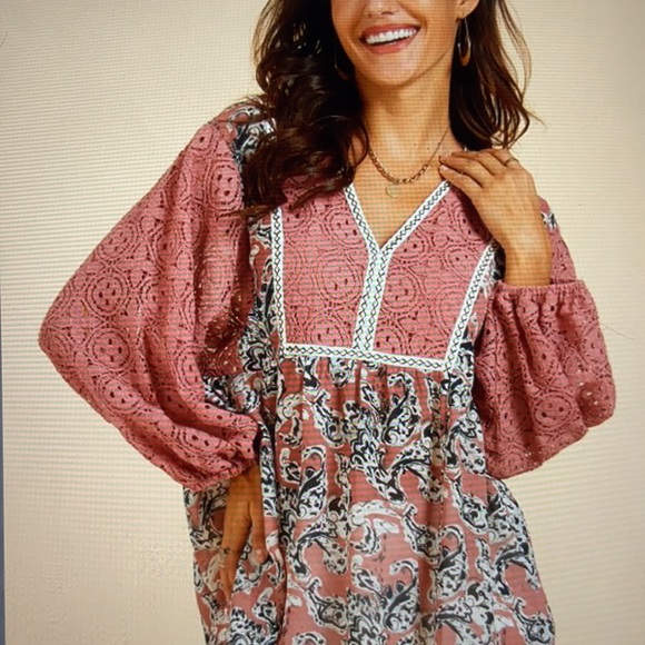 Suzanne Betro babydoll style rose coloured top in size M - Picture 9 of 9